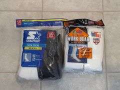 Box Lot of Fruit of the Loom & Hanes Crew Socks New In Package
