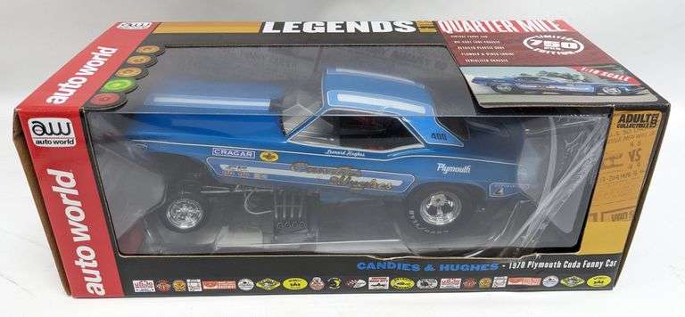 1:18 1970 Plymouth Cuda Funny Car By Auto World In Box