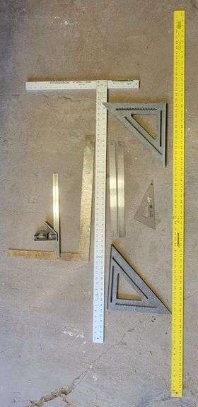 Yard Stick, Rulers, Framing Square, T Square & Speed Squares
