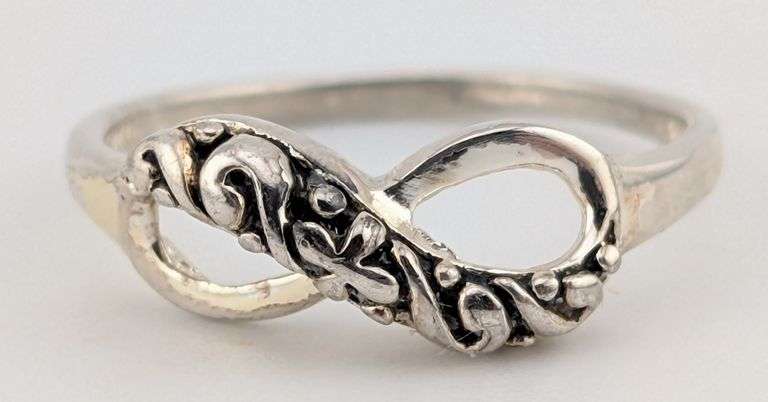 Sterling Infinity Scroll Work Ring