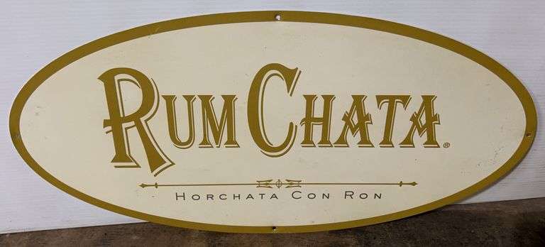 (KL) Metal Rum Chata Bar Sign 23.5 Wide - Kraft Auction Service, LLC