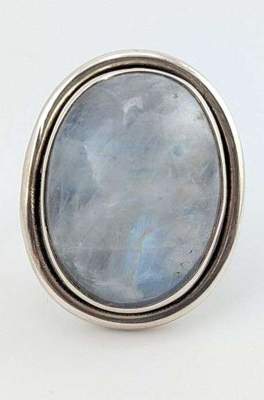 Sterling Oval Moonstone Ring