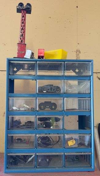 Bench Top Parts Organizer With Contents