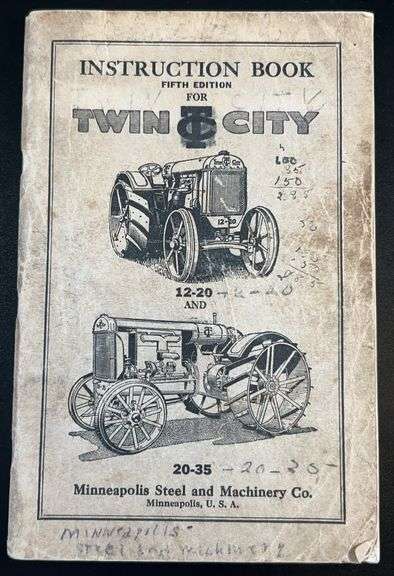 (AA) Fifth Edition Instruction Book For Twin City 12-20 & 20-35 Tractors