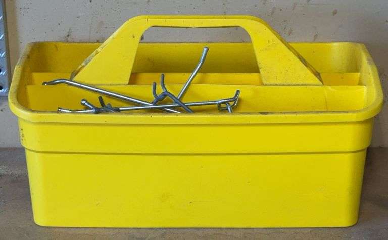 Yellow Plastic 2-Compartment Caddy With Contents