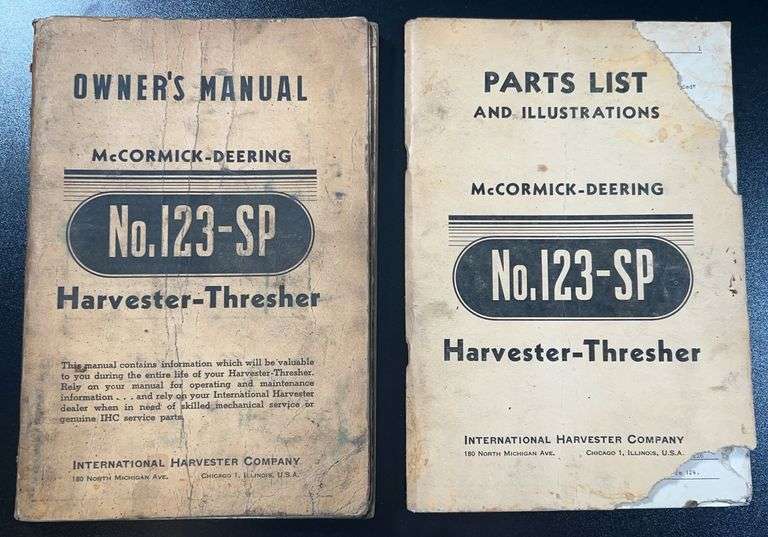 (AA) McCormick-Deering Owners Manual & Parts List By International Harvester Company
