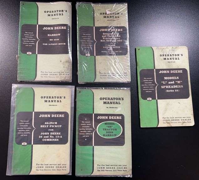 (AE) Sealed John Deere Operators Manuals