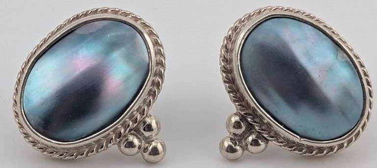 Vintage Sterling Mabe Pearl Earrings