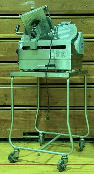 Globe Food Service Equipment Co. 4850 Meat Slicer On Flex-O-Matic Stainless Steel Cart