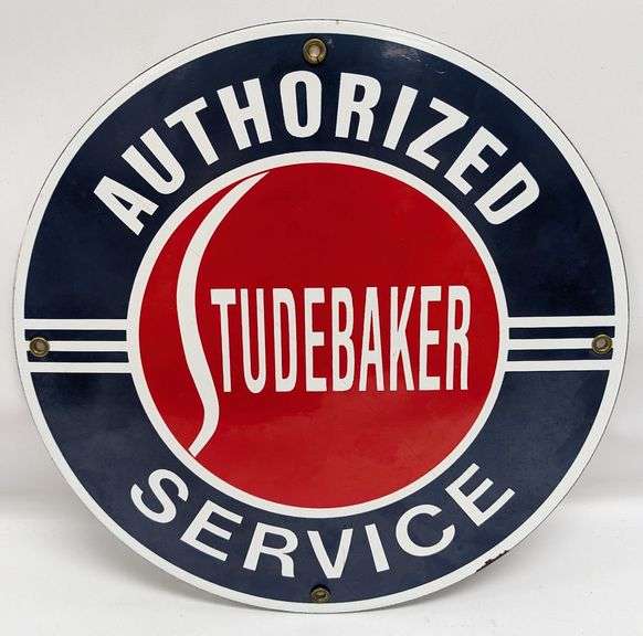 Studebaker Authorized Service Porcelain Sign