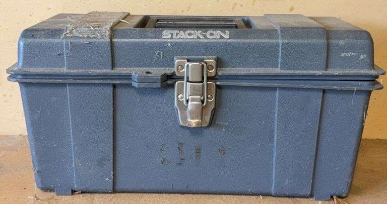 Grey Stack-On Toolbox With Contents