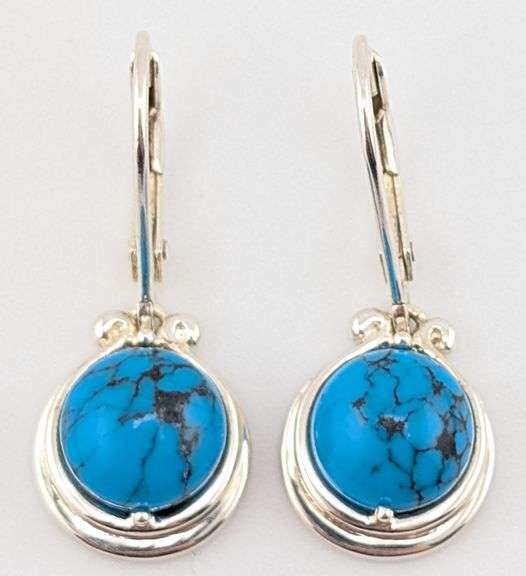 Sterling Turquoise Drop Earrings