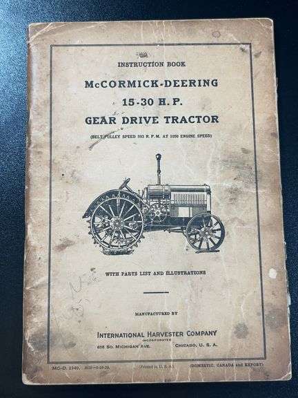 (AA) International Harvester Instruction Book