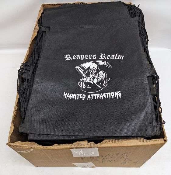 Over 200 Reapers Realm Haunted Attractions Promotional Drawstring Bags / NOS From The Now Closed Fam