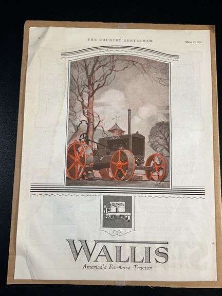 The Country Gentleman 1920s Advertising Poster For Wallis D3 Tractor