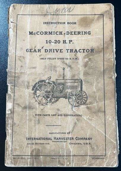 (AA) International Harvester Instruction Book