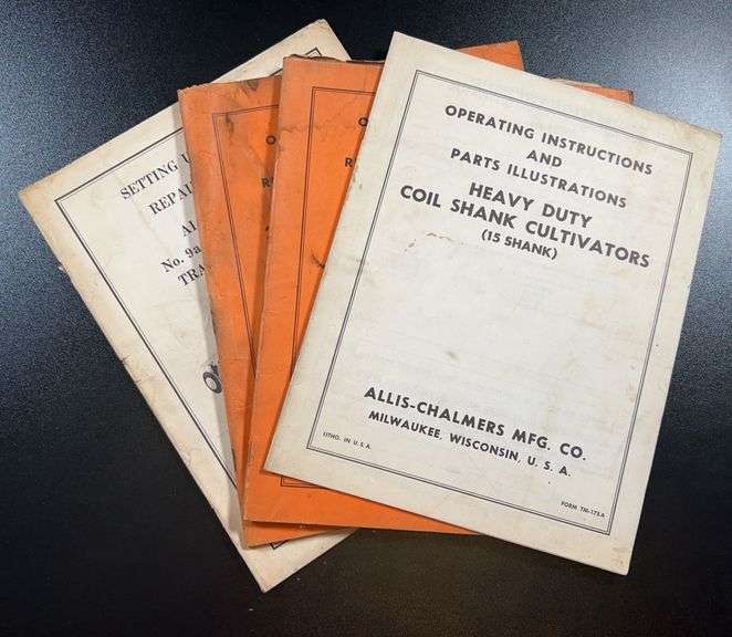 Allis-Chalmers Operating Instructions & Parts Illustrations Booklets