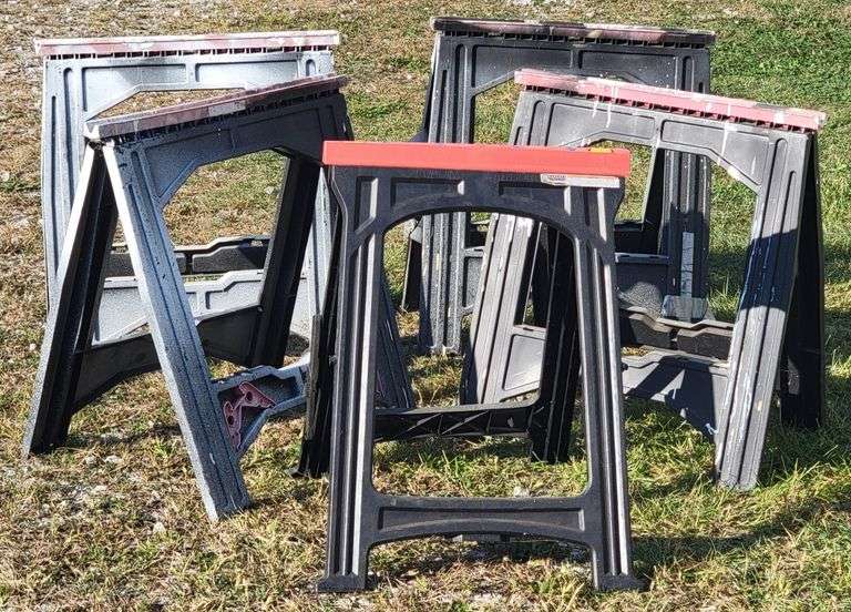 5 Folding Plastic Saw Horses