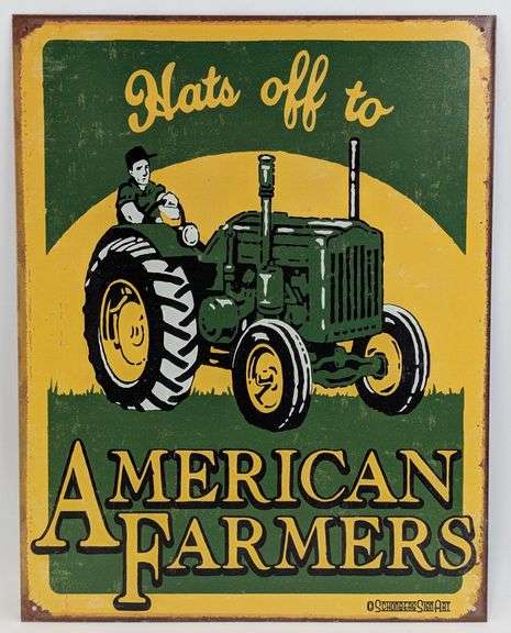 John Deere American Farmers Metal Sign