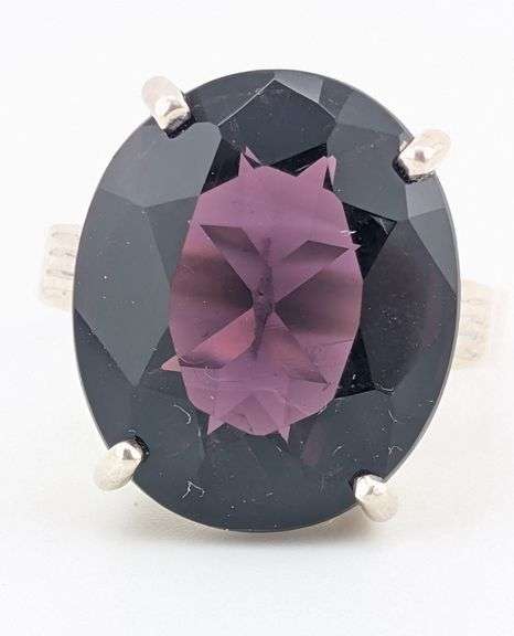 Vintage Sterling Faceted Amethyst Ring