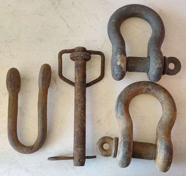 Hitch Pin, Iron Shackle Clevis, & Crosby Anchor Shackles