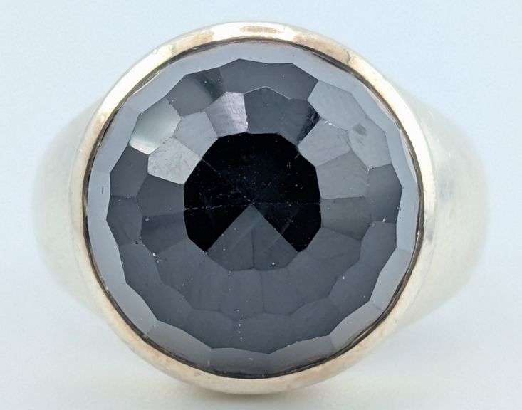 Sterling Faceted Black Onyx Ring