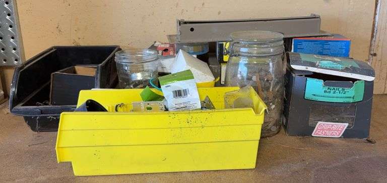 Hardware And Fasteners Including, Nails, Screws, Trailer Vent Cover, Bins And More