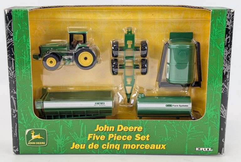 1/64 Ertl John Deere Five Piece Set w/ C&J Farm Systems Implements