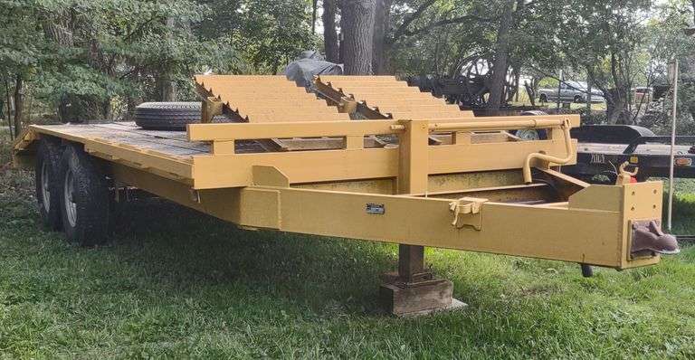 International 18' Tandem Axle Flatbed Trailer w/ Spare Tires and 5' Ramps