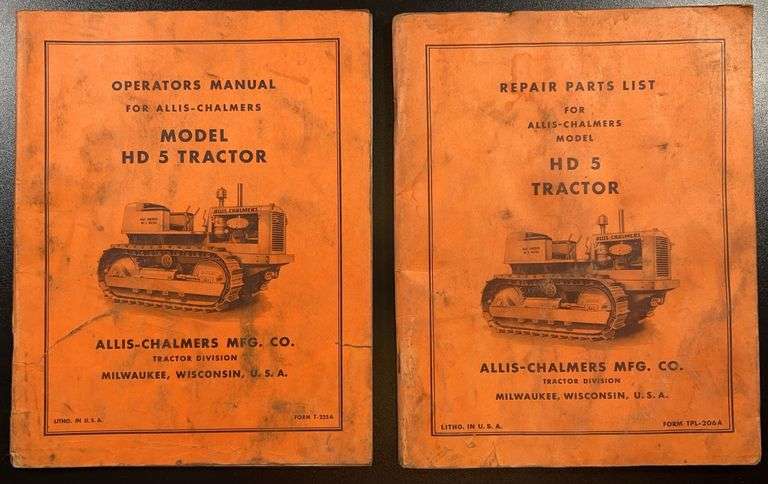 Allis-Chalmers Model HD 5 Tractor Operators Manual & Repair Parts List