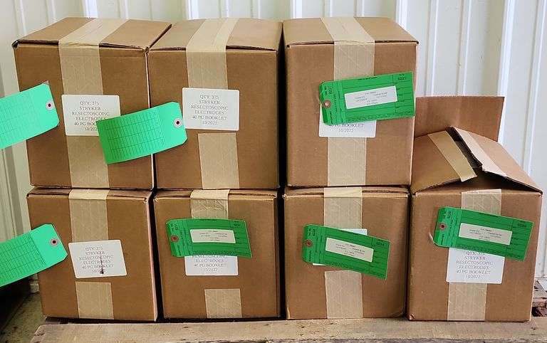 Boxes Of Stryker Electrodes Booklets