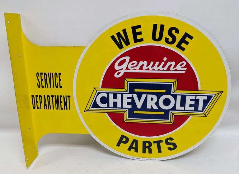 Chevrolet Service Department 2-Sided Metal Advertising Flange Sign
