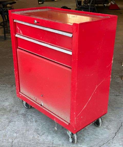 Locking Rolling Tool Cabinet Includes Deep Impact Sockets
