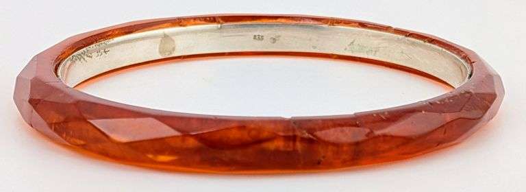 Vintage 835 Silver Bakelite Bangle