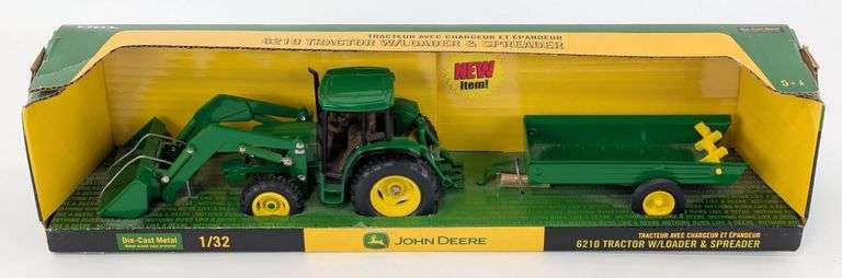 1/32 Ertl John Deere 6210 Tractor w/ Loader & Manure Spreader Set