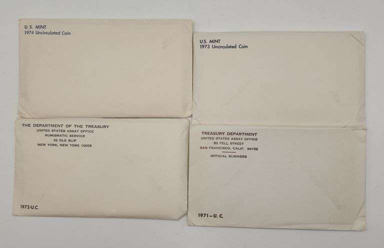 1971-1972-1973-1974 United States Uncirculated Mint Sets In Original Mint Packaging