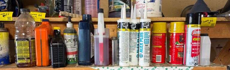 Contents Of Shelf Including Diesel Treatment , Carburetor Cleaner, Fuel Stabilizer And More