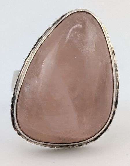 Vintage Sterling Rose Quartz Ring