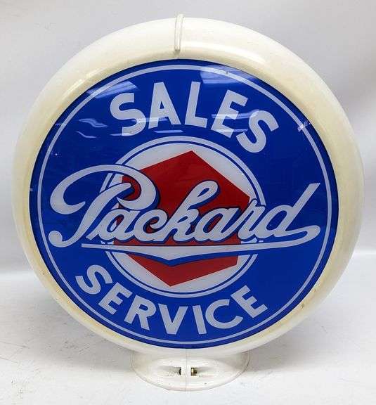 Packard Sales Service Gas Pump Globe w/ Glass Lenses