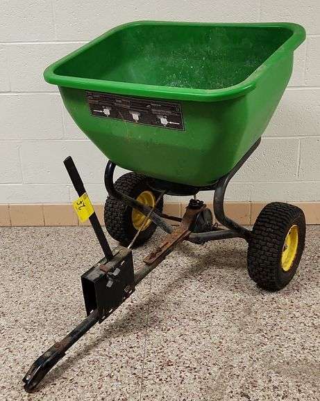 John Deere Pull Behind Spreader Model No. LPBS36JD, Drive Gear Seized, 46" x 30" x 36"