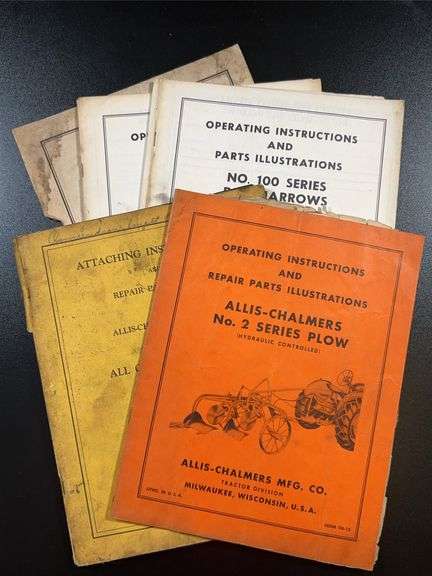 Allis-Chalmers Operating Instructions & Repair Parts List Booklets