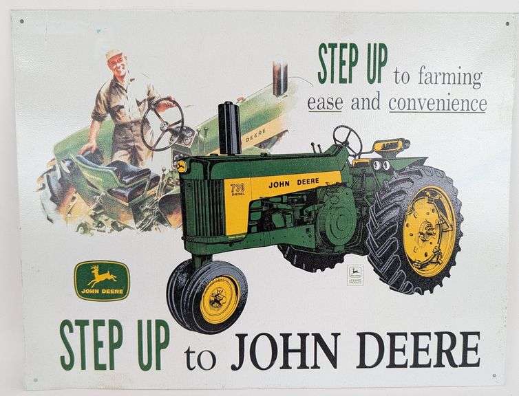 Step Up To John Deere Metal Advertising Sign