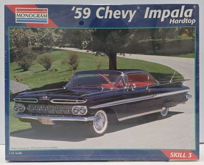(AN) Monogram 1959 Chevy Impala Hardtop 1/25 Scale Model Kit - Kraft ...