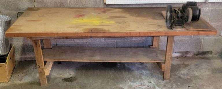 Wood Work Bench & General Electric Grinder