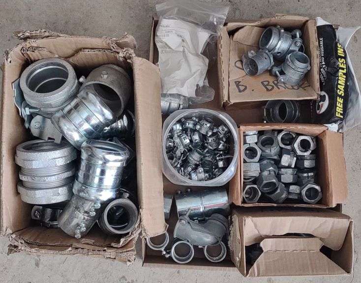 Steel Compression Couplings, 2 Screw Clamp Connectors, & Flex Connectors