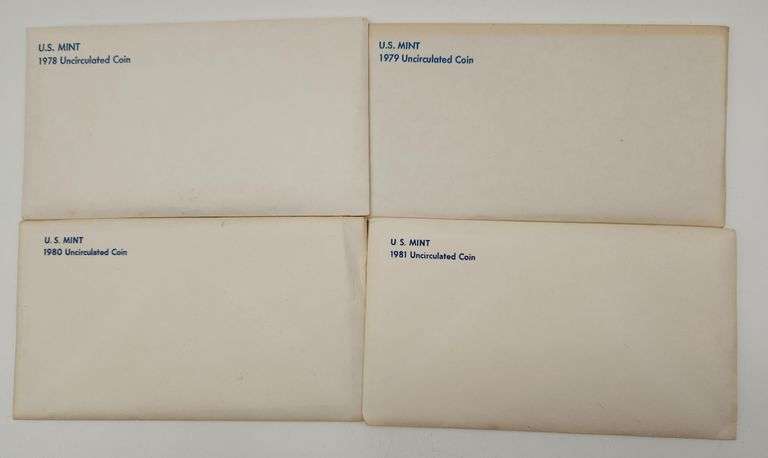 1978-1979-1980-1981 United States Uncirculated Mint Sets In Original Packaging
