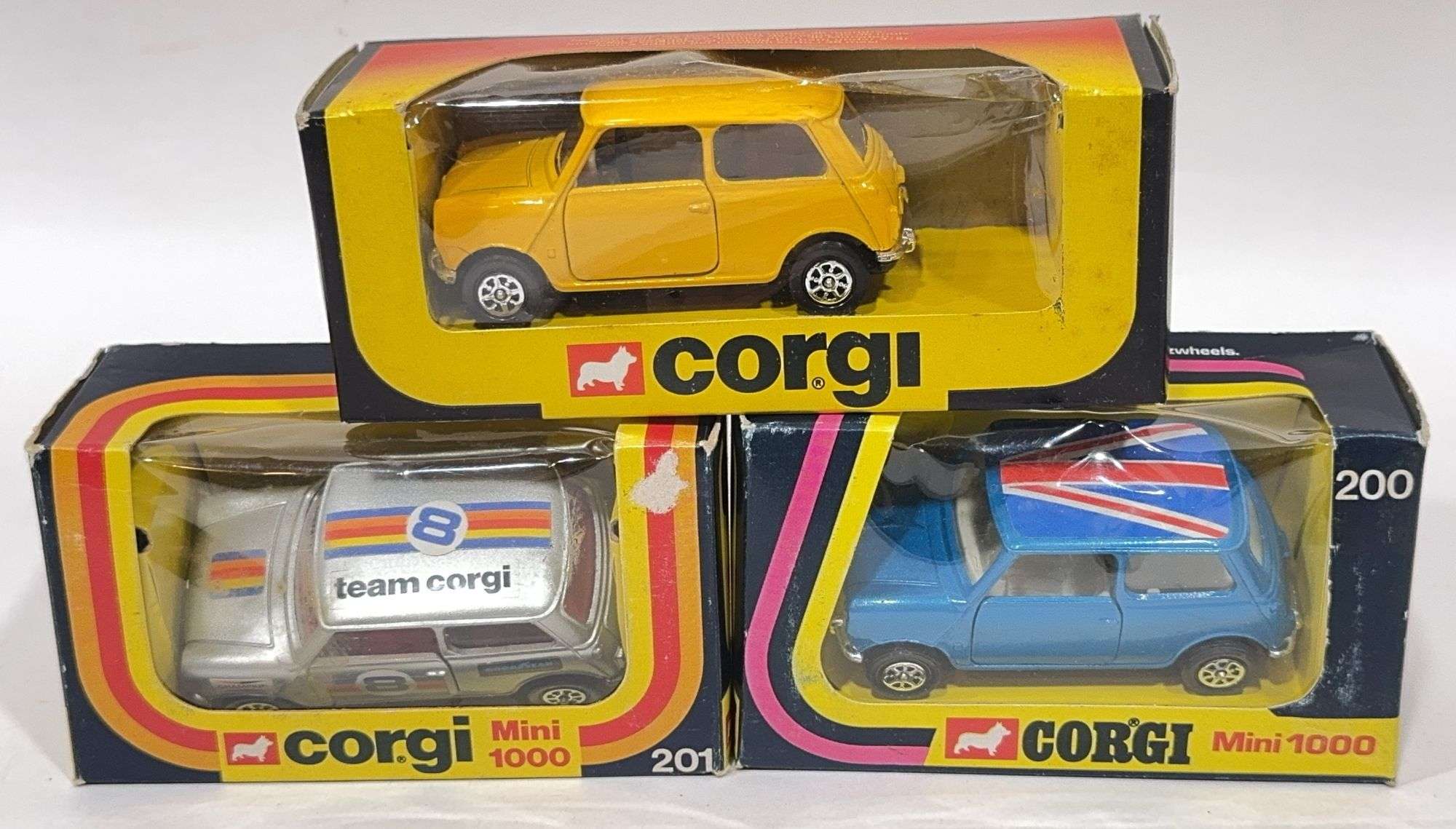3) Vintage 1:43 Die-Cast Corgi Mini Cooper In Box - Kraft Auction