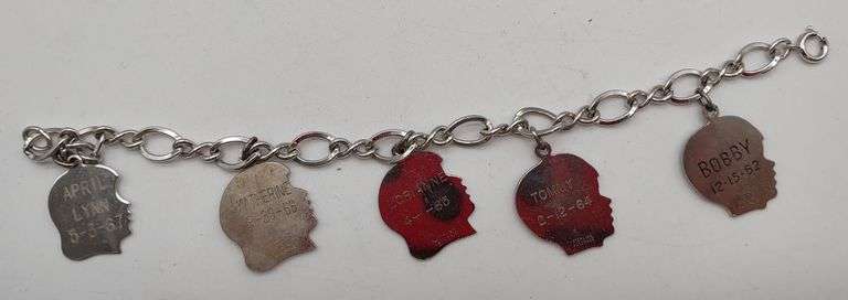 (E) Vtg Sterling Silver Birthday Charm Bracelet