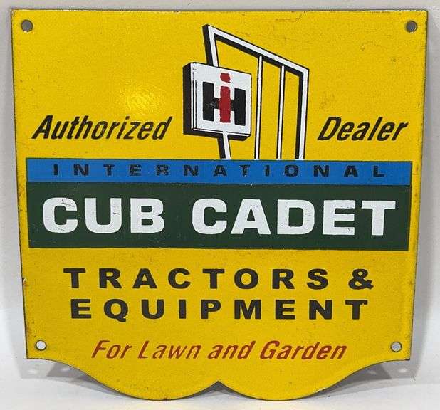Porcelain IH Cub Cadet Tractors Advertising Sign
