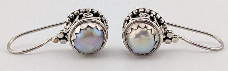 Sterling Pearl Drop Earrings